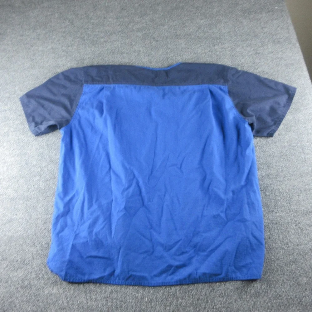 Carhartt Shirt Mens XL Blue Colorblock V Neck Ripstop Pocket Workwear Scrub Top